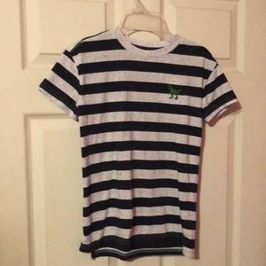 Cat & Jack Blue & Gray Striped T-Rex T-Shirt Boys Medium M 8/10